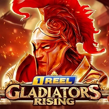 Gladiators Rising slot game with a Roman warrior and fire effects