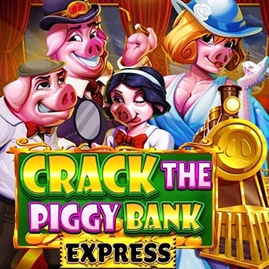 Crack the Piggy Bank Express slot game avec des cochons en tenue de train