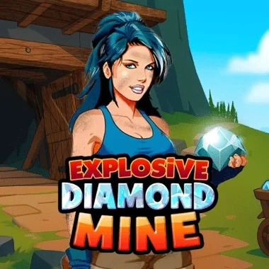 Explosive Diamond Mine: femme tenant un diamant dans une mine